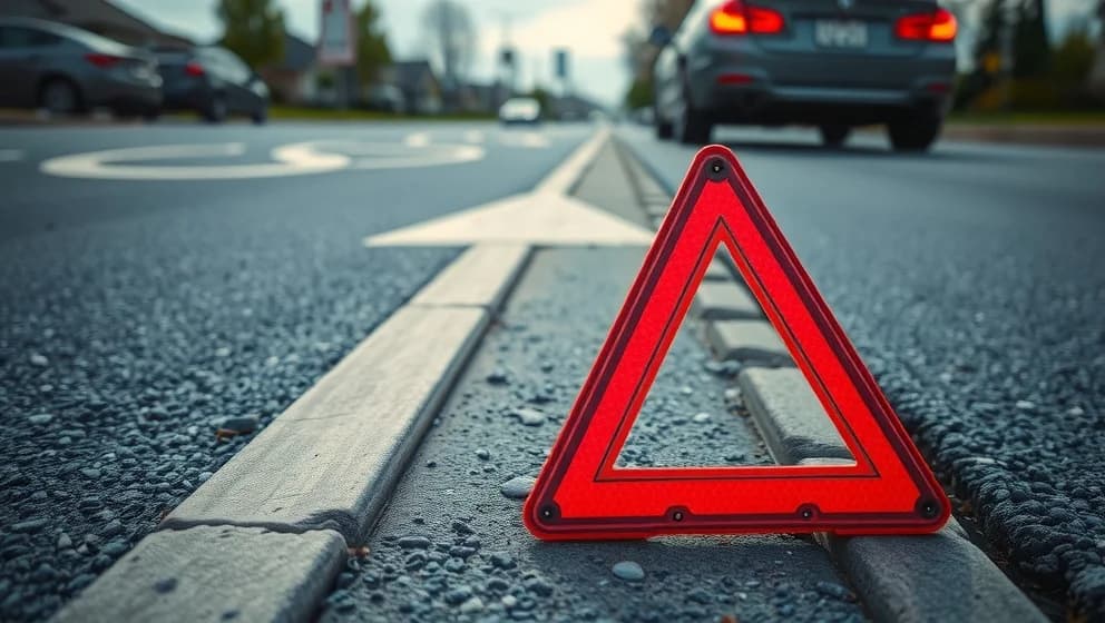 Måste man sätta ut varningstriangel på 50 väg